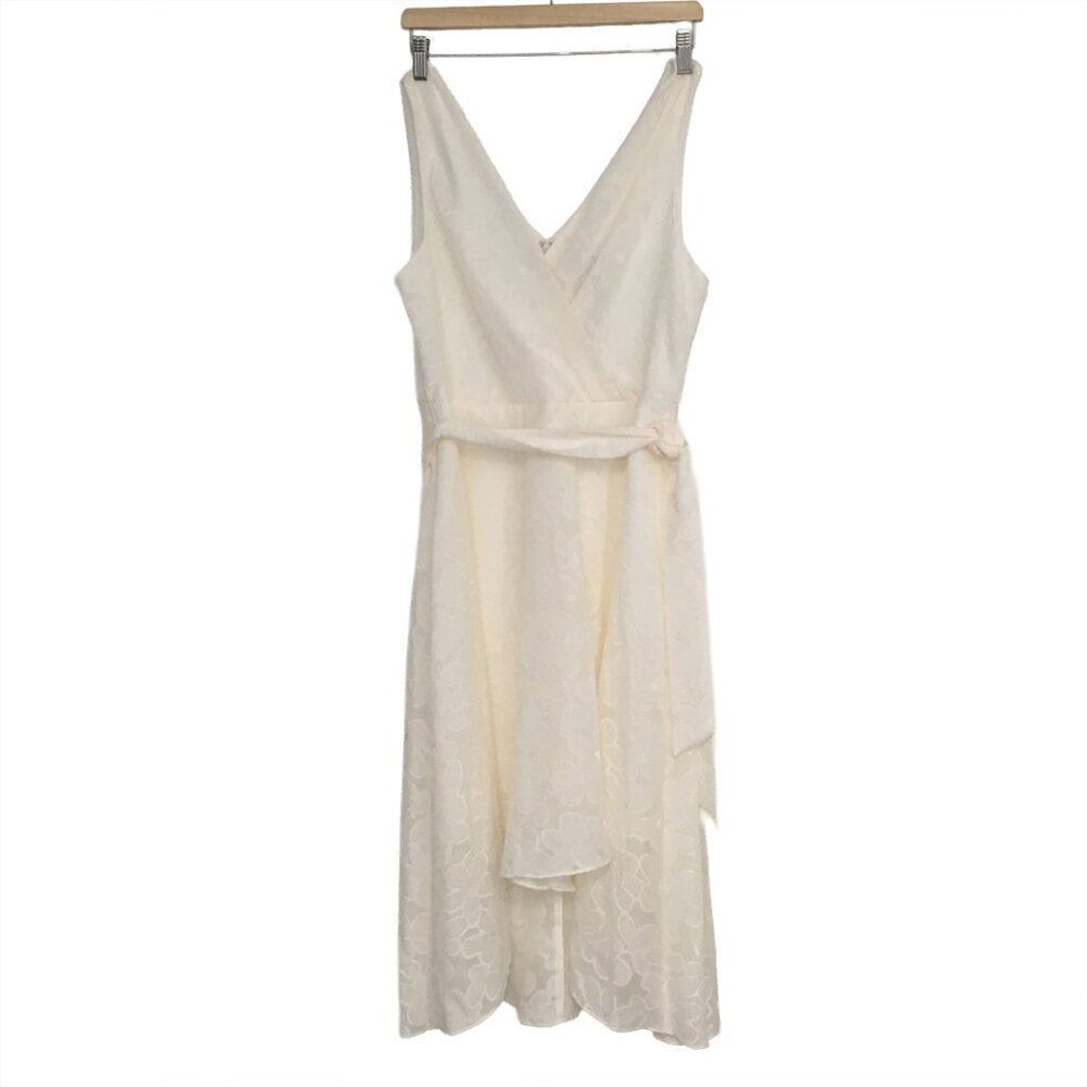 DNKY Women's Cream Floral Midi Dress Size 12 NWT